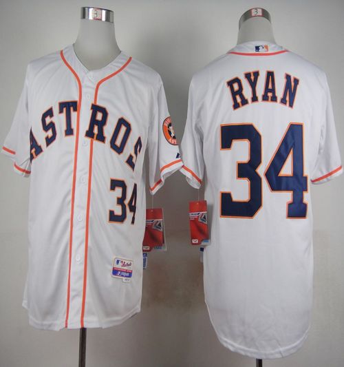 Astros #34 Nolan Ryan White Cool Base Stitched MLB Jersey - Click Image to Close
